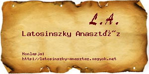 Latosinszky Anasztáz névjegykártya